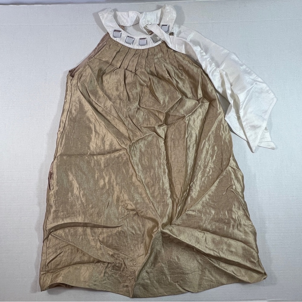 Fumblin Foe Anthropologie Womens Gold Dress W/pockets Size L